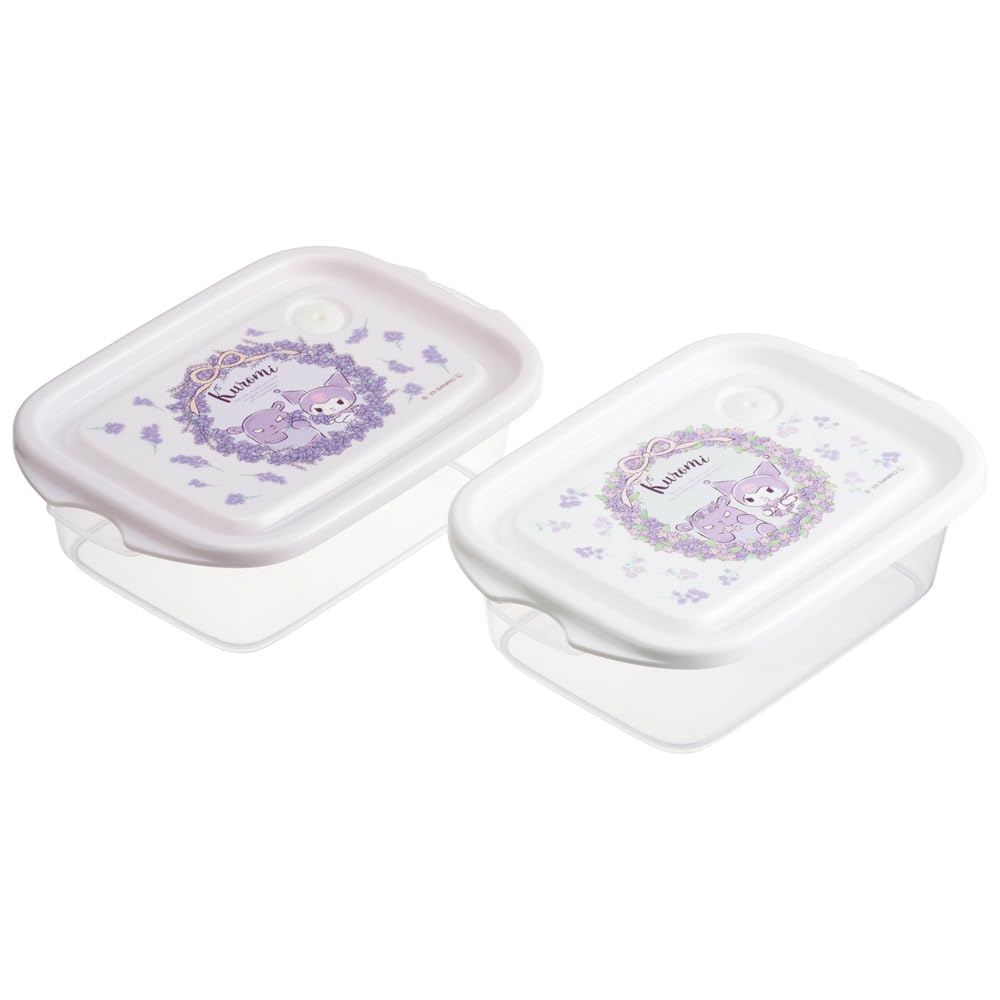 Скейтбордистка Куроми Цветочный венок Sanrio Антибактериальные контейнеры для хранения, 500 мл, 2 шт., Контейнеры, Контейнеры, Япония, FCN2WAG-A