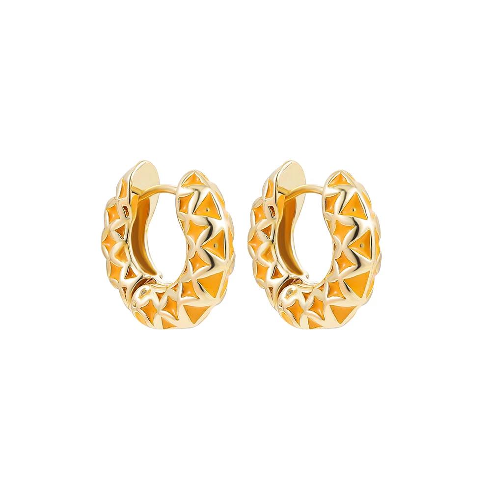 Vintage Multicolor Enamel Flower Round Hoop Earrings Boho Gold Color Circle Round Earrings Statement Jewelry Gifts for Women