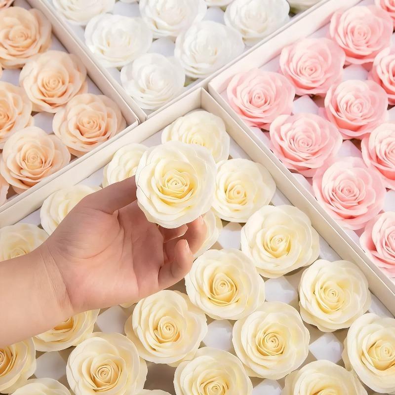 2025 New Soap Rose Flower Head Warm Color DIY Gift for Mother’s Day Birthday Valentine Wedding Baby Shower Favor