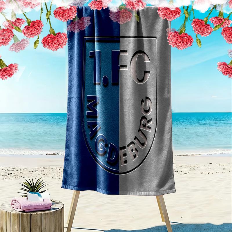 1. FC Magdeburg Print Beach Towel, Large Soft Quick Dry Towel for Beach Camping Swimming