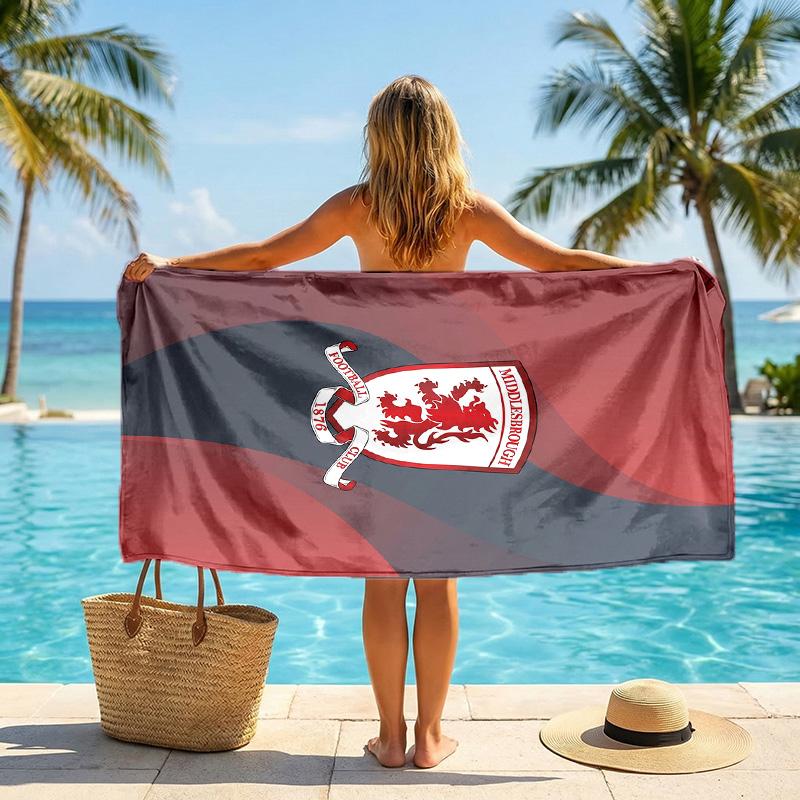 Stampa Middlesbrough FC Asciugamano da Spiaggia Quick Dry Microfibra Assorbente Portatile da Viaggio Asciugamano per Nuoto