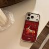 Electroplated Gilt Pony Iphone17promax Mobile Phone Case 13 Festive Red 16 Apple 17 and Other Models