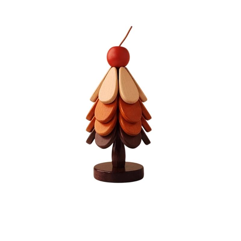 Wood Trivet Coasters Set Christmas Tree Shape Thermal Insulation Mats Kitchen Dining Table Pad Decoration Accessory