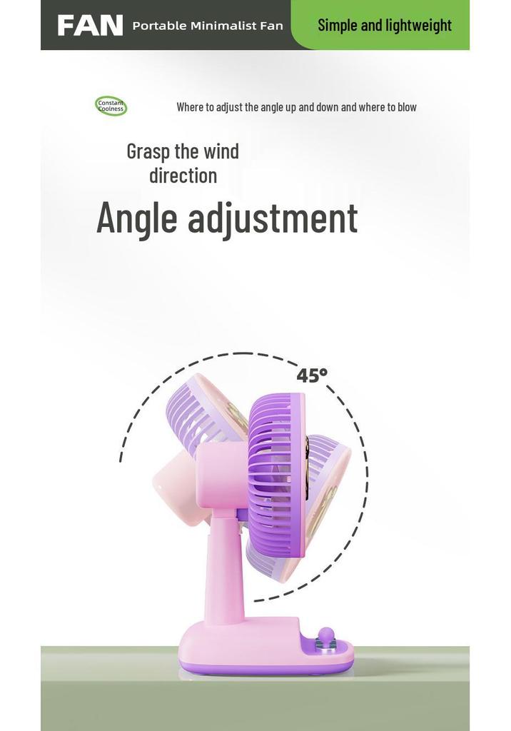 Mini Cartoon USB Desk Fan - Colorful Summer Office & Student Gift