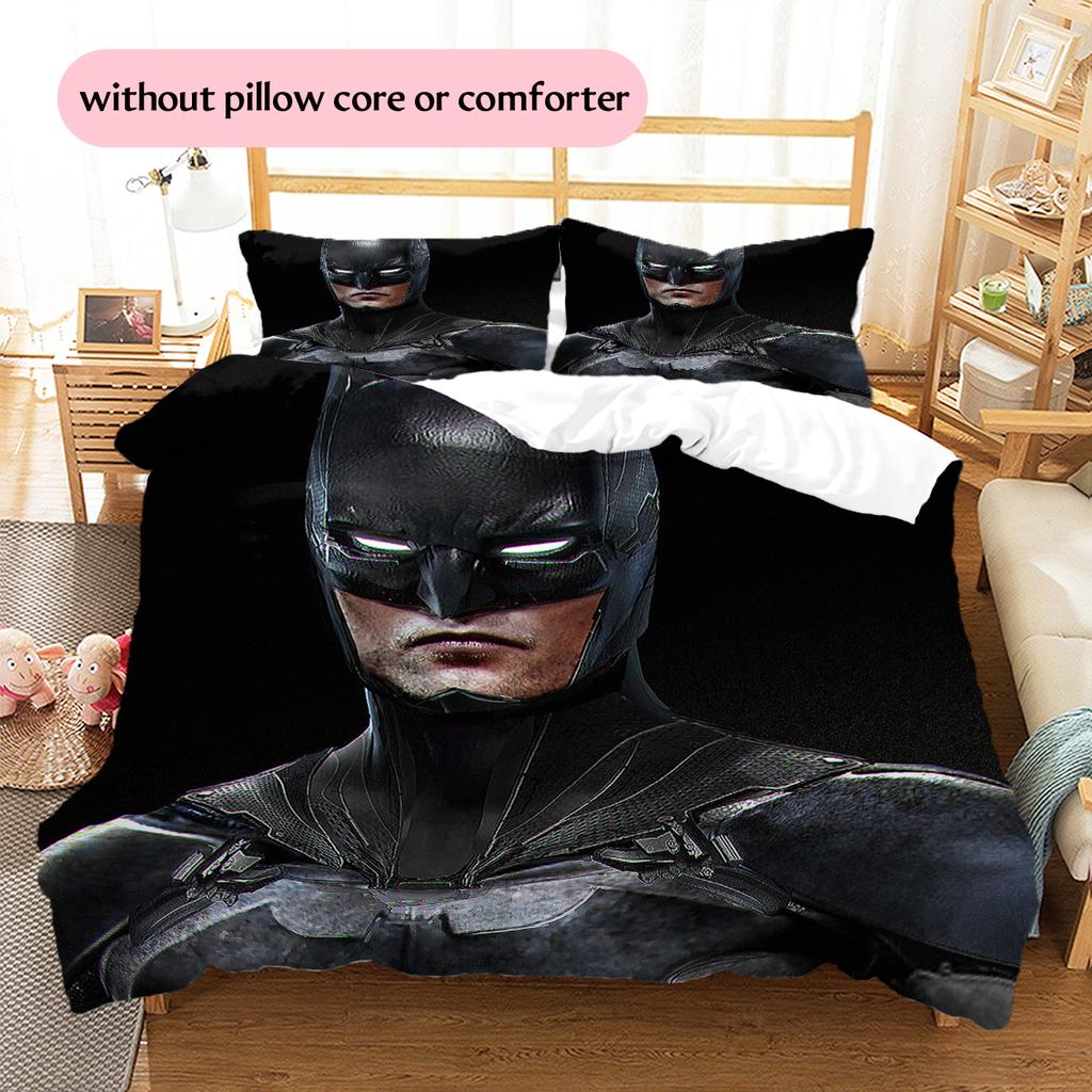 Batman Printed Bedding Set Duvet Cover Pillowcase No Filler, Soft Home Bedroom Decor, Perfect Gift for Fans.chl
