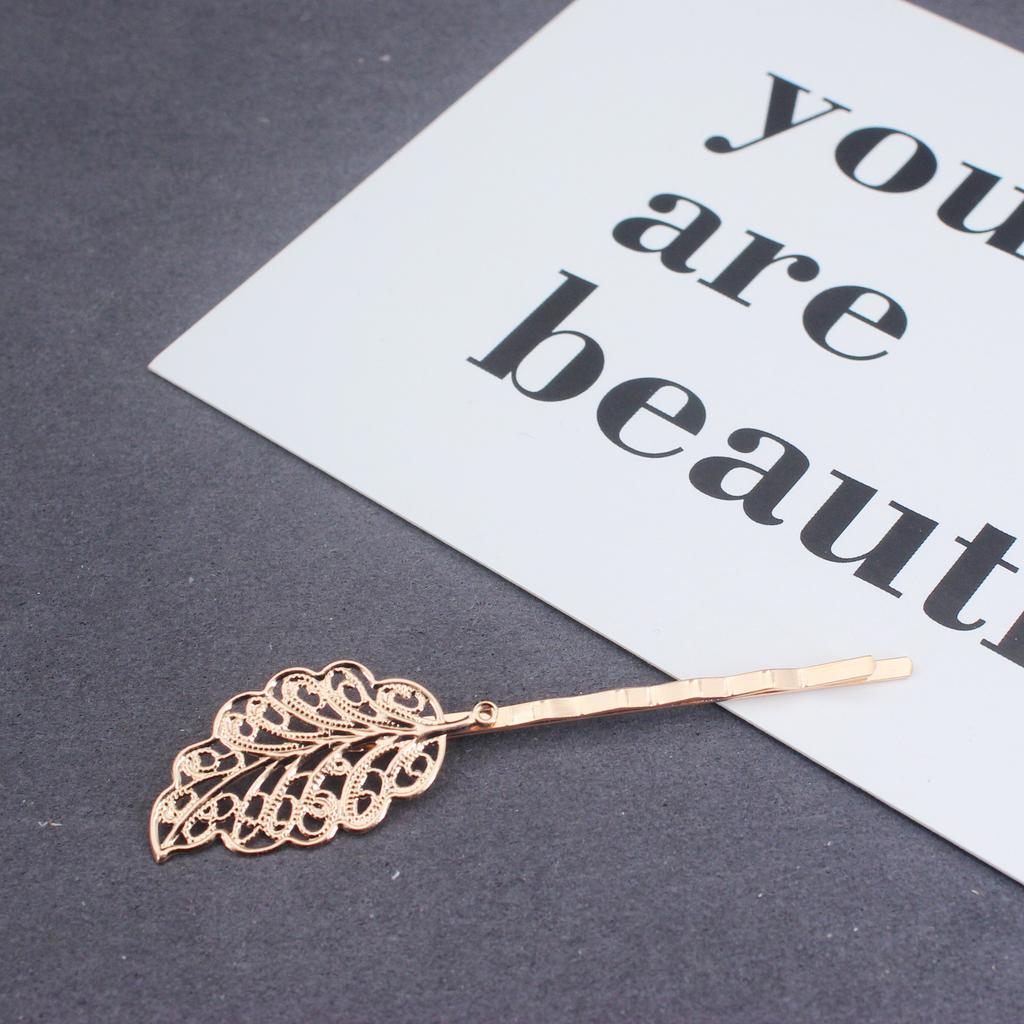 2PCS Metal Vintage Hair Pin Clip for Women/Girl Headwear Gold Color Leave Hairpins Barrettes Styling Hair Accessories Gifts