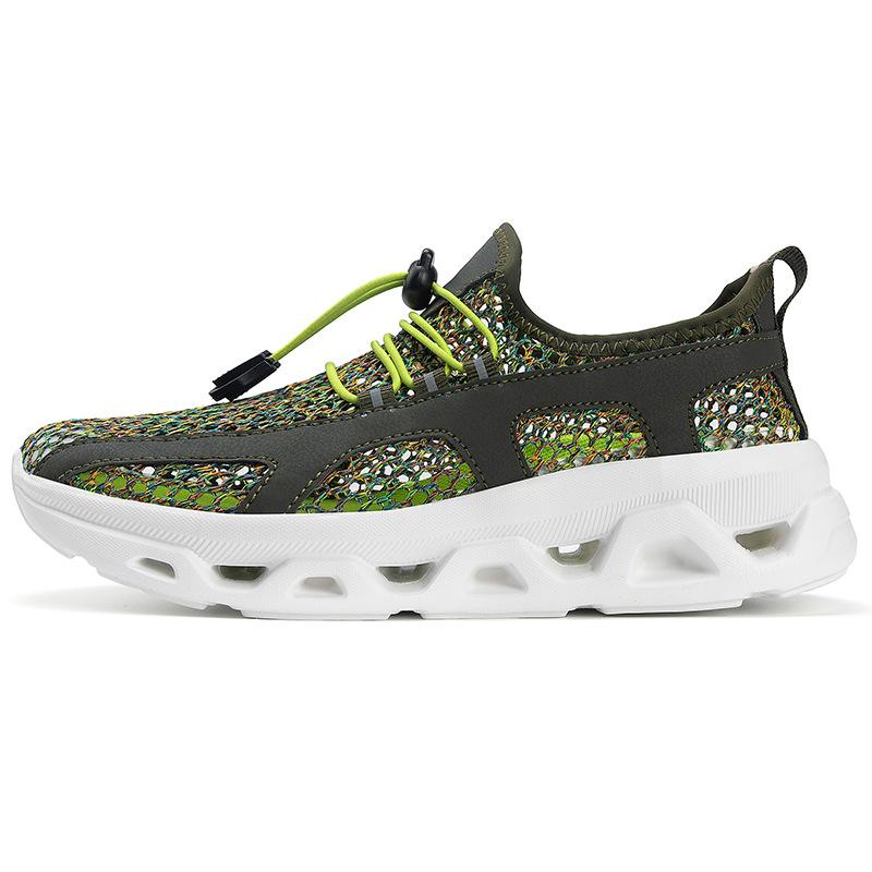 Summer hollow couple outdoor shoes fashionable versatile breathable mesh shoes platform men's and women's lightweight casual sports shoes