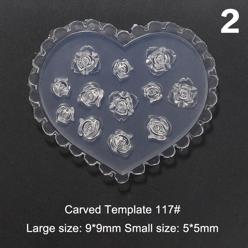 3D Nagel Schnitzen Silikon Transparent Vorlage Form Nagelkunst DIY Handgemachtes Werkzeug Kleine Perlen Polymer Clay Form Maniküre Dekor