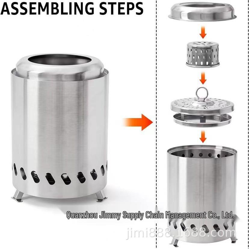Stainless Steel Portable Wood Stove: Indoor/Outdoor & Smokeless