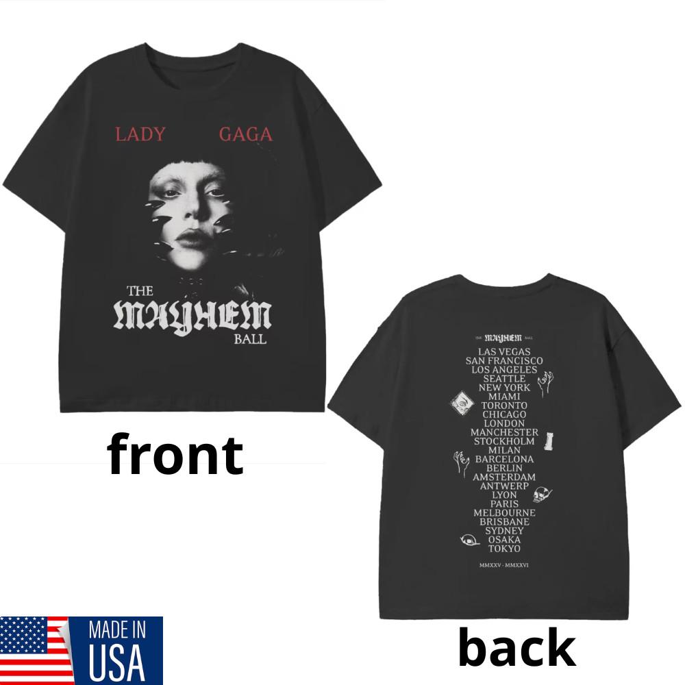 Lady Gaga - The Mayhem Ball Tour Date T-Shirt - Lady Gaga Mayhem Ball Tour Shirt L