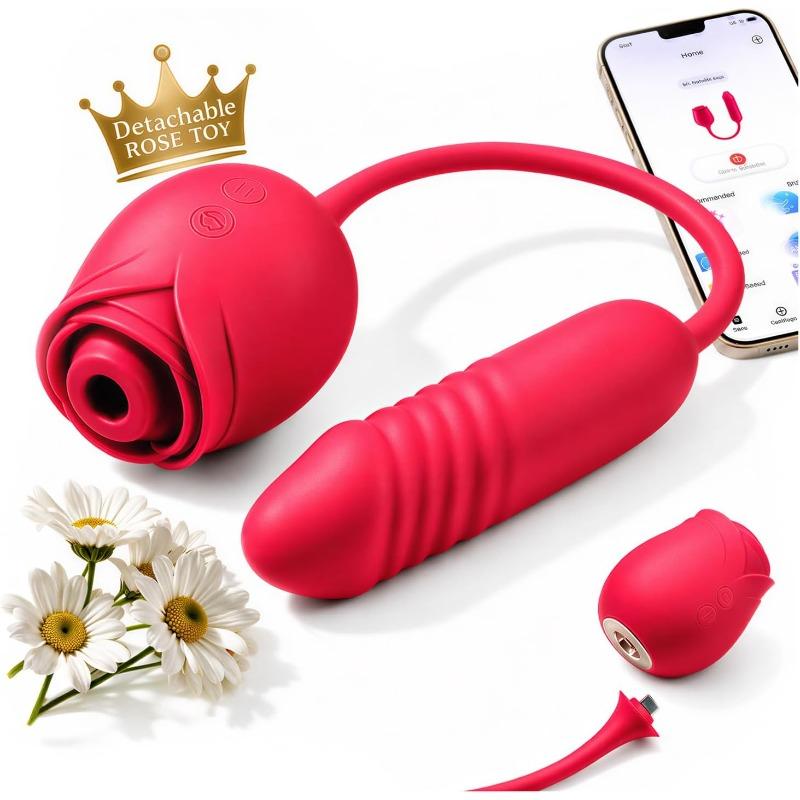 Female vibrator Dildo sex toy with thrust G-spot vibrator and 10 clitoral nipple stimulation sucking modes anal dilator adult sex toy couple