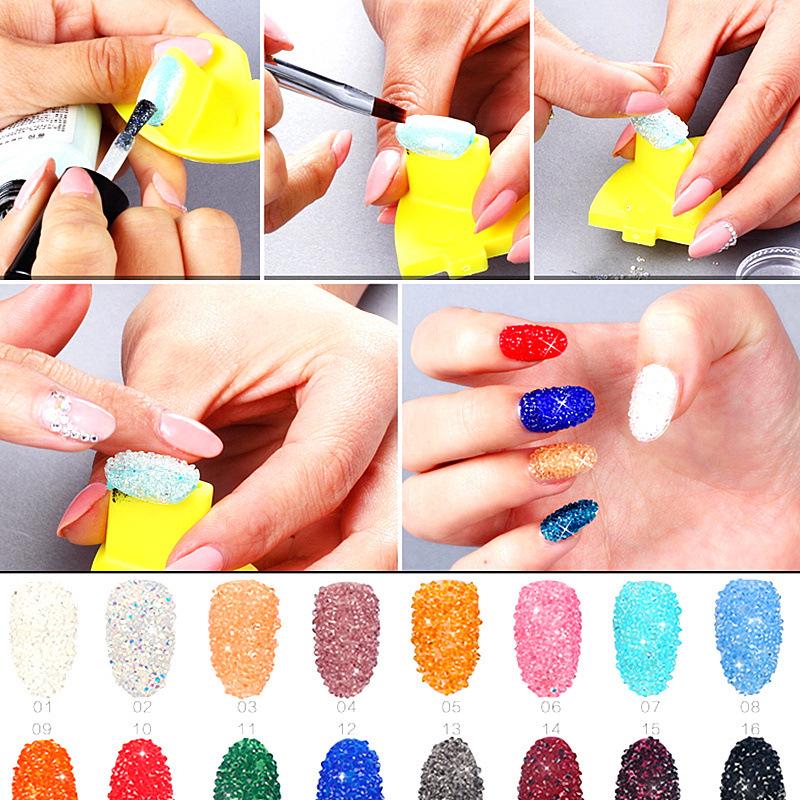 Nail Art Micro Zircon, Glass Crystal Sand Bare Diamond Pointed Bottom Rhinestone Diy Nail Art Accessories