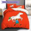 Pippi Longstocking  Pattern Bedding Quilt Set  Home Decoration  Gift (1 * Duvet Cover + 2 * Pillowcase  Without Core)