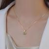 Lucky Bag Hetian Jade Titanium Steel Women's Necklace - Light Luxury Pendant Clavicle Chain, Simple Ins Choker.