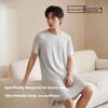 Men's Sleep Dress Short Sleeve Robe - Plus Size Loose Ice Silk Bathrobe, Lightweight Summer Nightwear for Home & Morning