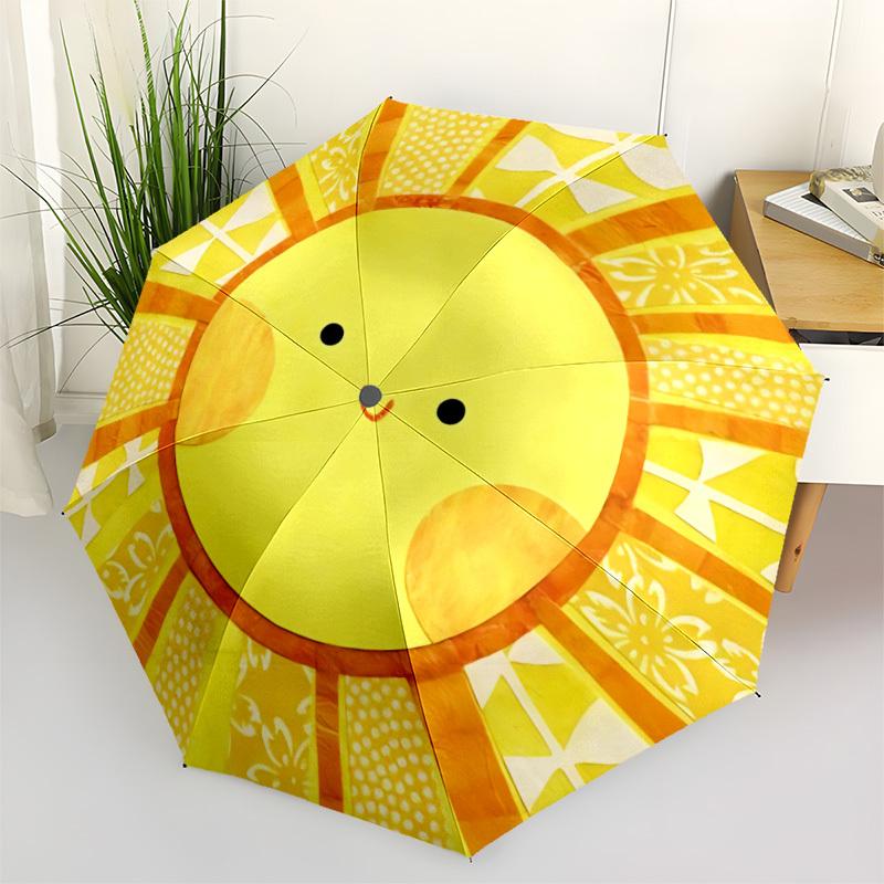 1pc Sunflower Pattern Automatic Folding Umbrella - Portable Collapsible 8-Rib Umbrella for All Seasons Yy251119216