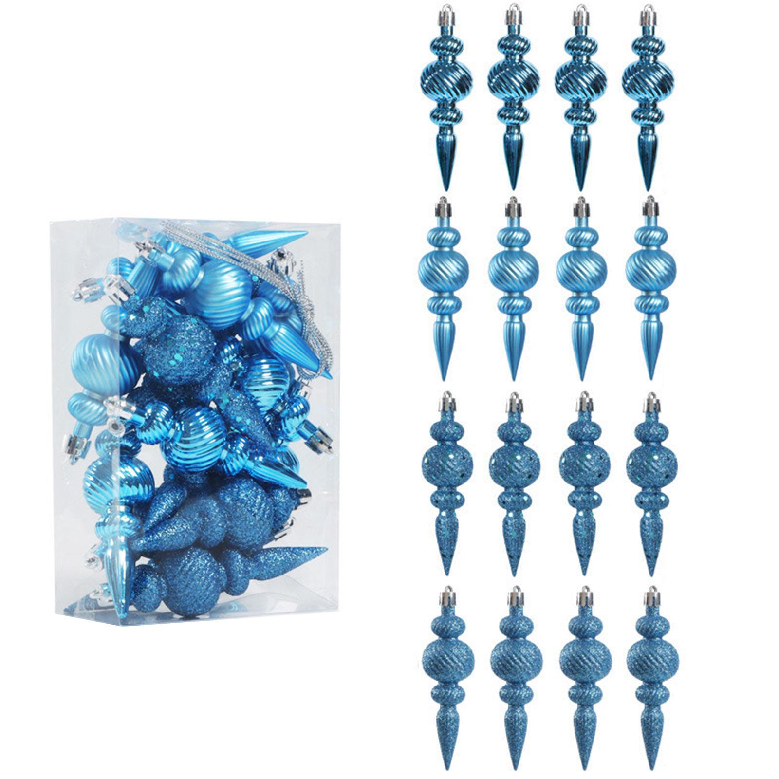 

Пластиковое елочное украшение, расписанное вручную, с длинным заостренным уникальным силуэтом, праздничное украшение для витрины синий