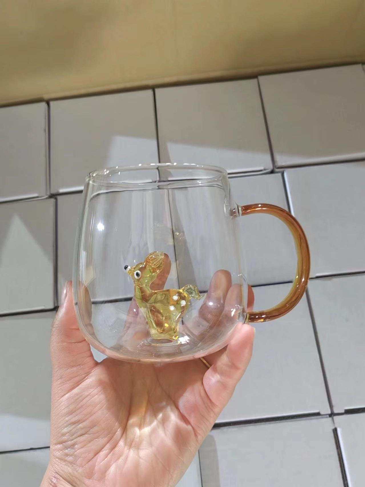 3D Cartoon Animal Shaped Glass Cup Cute Single Layer Home Water Coffee Glass for Guests Juice And Cold Drinks other олений