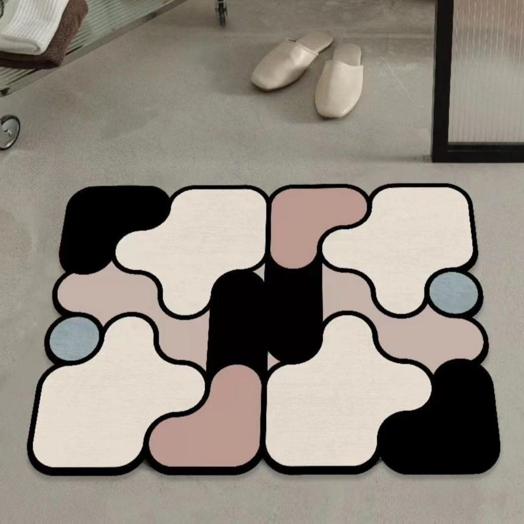 Heterotypic Diatom Printing Bathroom Thickening Mat Bath Non-slip Carpets In Wash Basin Bathtub Side Floor Rug Shower Room Doormat Memory Foam 3D Pad