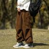 Japanese Cityboy Corduroy Wide-Leg Pants - Men's Plus Size, Thick, Casual, Autumn/Winter
