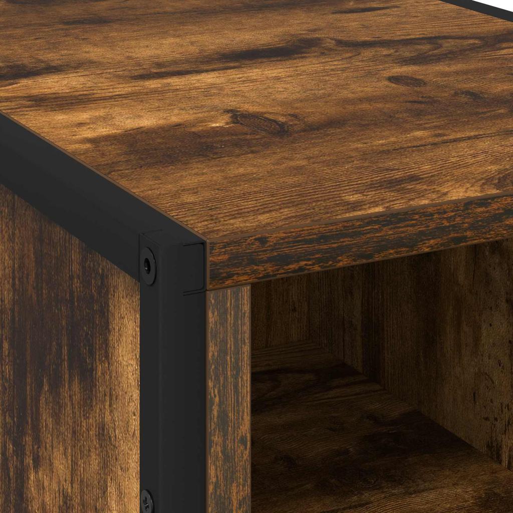 Nightstand Set of 2 Smoked Oak Finish 39.5 X 30 X 50 Cm Engineered Wood