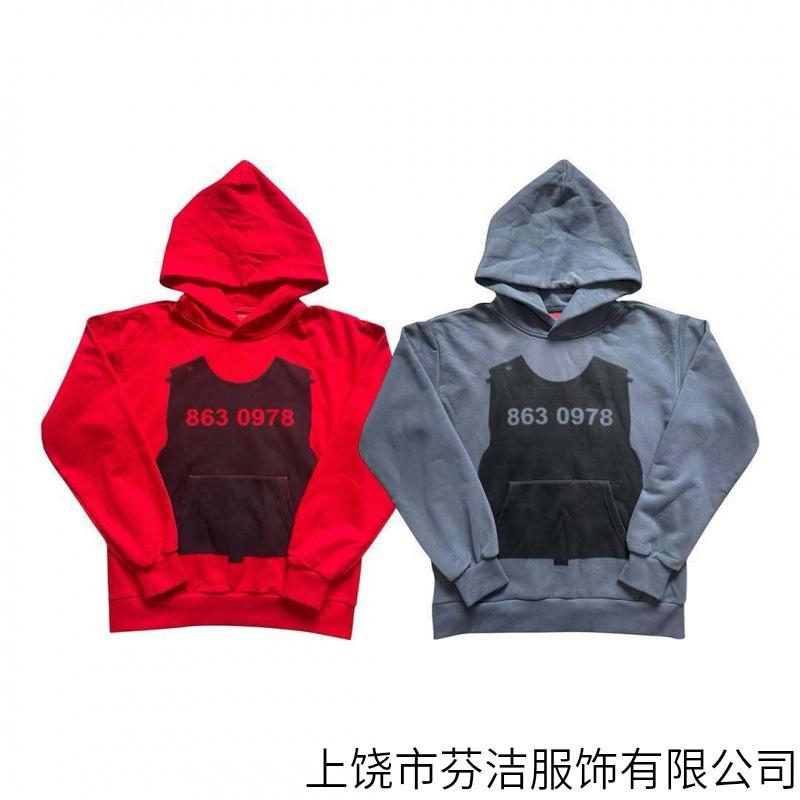 Maglione pullover a maniche lunghe stile street europeo e americano maglione alla moda felpa con cappuccio stampata in 3D personalizzata giacca retrò