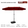 Large Outdoor Cafe & Terrace Sun Umbrella with Three-Head Center Pole