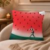 Watermelon Cushion Cover Anti-dustmite Pillowcase Invisible Zipper Silky Short Plush Sofa Cushion Cover