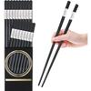 GLAMFIELDS 10 Pairs Fiberglass Chopsticks, Reble Japanese Chinese Chop Sticks Dishwasher Safe, Non-Slip, 9 1/2 inches