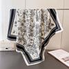 Fashion Imitation Silk Large Square Scarf Retro Flower Printing Professional Versatile Shawl Diagonal Silk Pattern Scarf Headscarf Women
