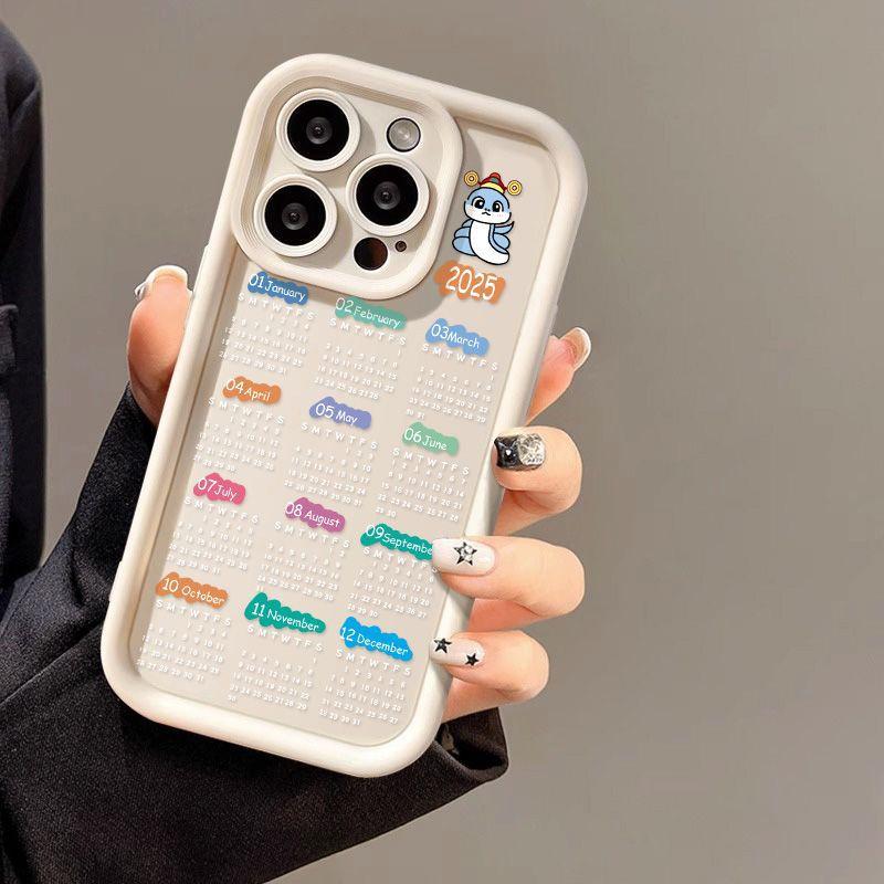 Applicable to iPhone17 mobile phone case Apple 17promax new 2026 white character Year of the Snake calendar 13/12 factory x