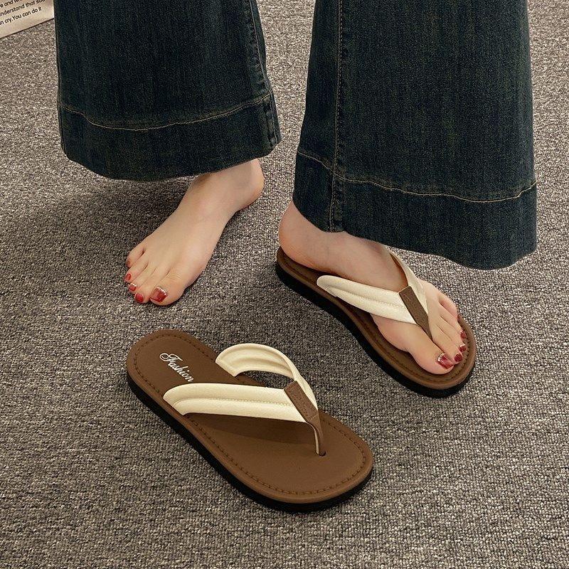 Casual style flip-flops women wear beach soft-soled toe cold slippers in summer