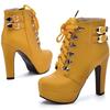 Lace Up High Women's Heel Belt Boots Ankle Fashion Boots Women's Boots Womens Cutout Booties And Boots