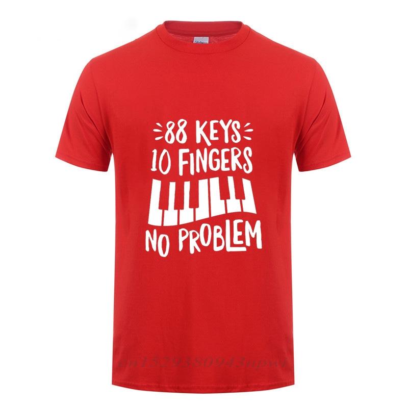 

Крутая футболка с пианино 88 клавиш 10 пальцев без проблем для мужчин и женщин, летняя модная уличная одежда, повседневная с коротким рукавом, хлопок, смешная футболка S
