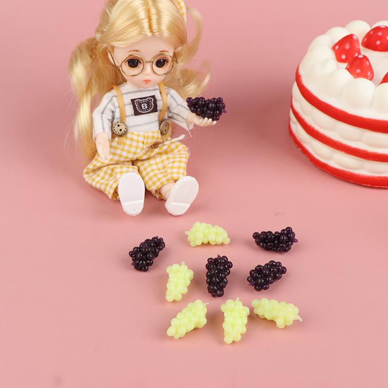 5 Stück/Set Puppenhaus Obst Traube Mini Simulierte Frucht Tpr Weiche Kleine Traube