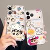 Soft Phone Cover Case for iPhone 17 Pro Max 7 8 16 15 13 Pro Air XS Max 14 Plus 12 Mini 11 XR Shin Cartoon Little White