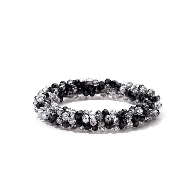 Multicolor Boho Elastic Bracelet Bangle For Women Vintage Rope Weave Handmade Glass Crystal Beads Stretch Bracelets Zircon Gift