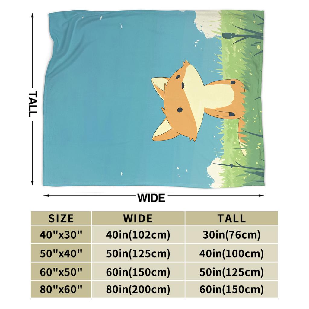 Cute Fox Warm Comfy Blankets For Living Room  Fashion Throw Blanket Spring Camping Flannel Bedspread