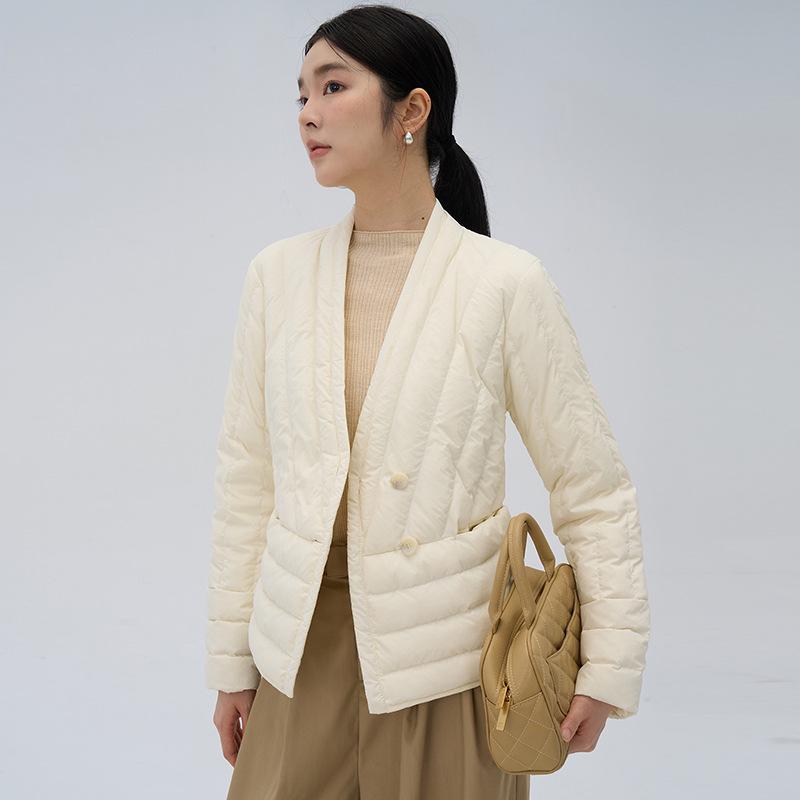 Trendy Women's Slimming V-neck Down Vest - Winter 2026 Fashion, Casual Wear with Gentle Light and White Duck Down