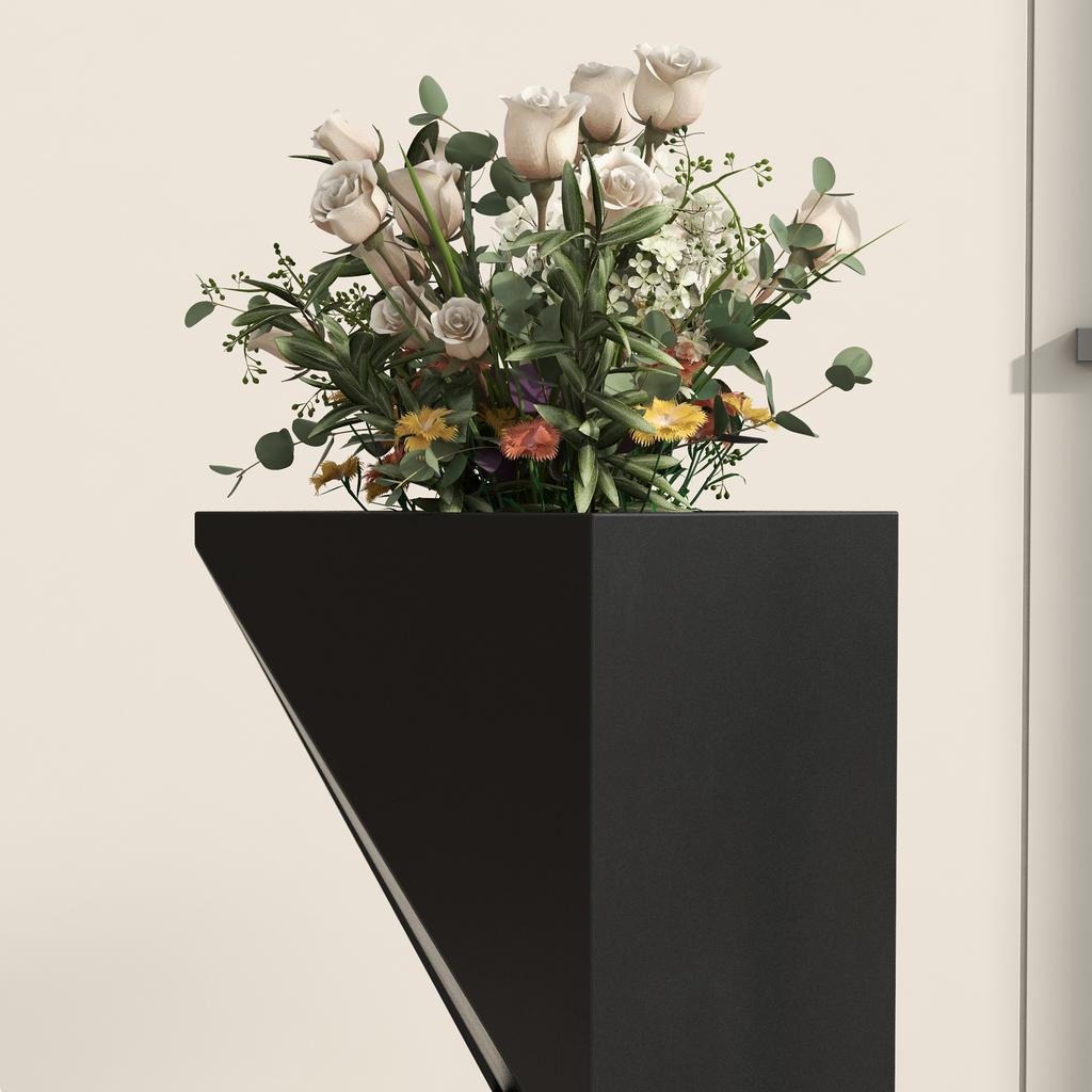 Flower Pots Indoor Plant Pots With Drainage Holes Metal Dim 30L X 30W X 100H Cm Black