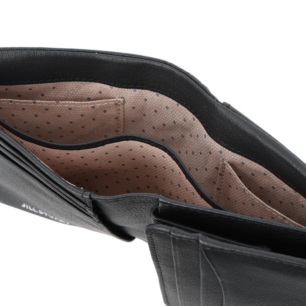 Bifold Wallet Soft Cowhide Bag Stitch Compact BOX Coin Purse Cute for Adults with Heart Charm JSLW3CS2 Black [Jill Stuart] [Angel] Women's