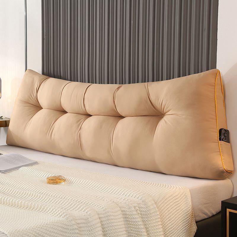 1pc Triangular Headboard Pillow Daybed Wedge Pillow with Side Pockets,Bolster Backrest Support Cushion for Twin/Queen/King Beds