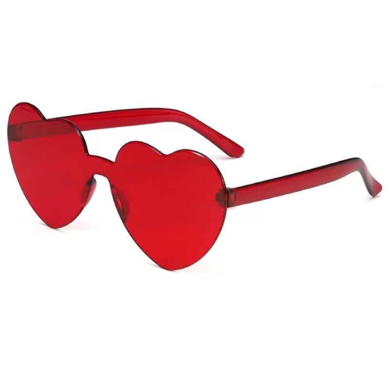 Heart Shaped Rimless Sunglasses Women's Candy Color Glasses
