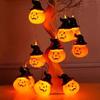 LED Solar Halloween Colored Wind Chimes Pumpkin Lanterns Festive Decorative Atmosphere Lights for Terraces and Courtyards