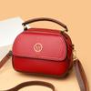 Simple Soft Leather Handbag Women's Bag New Trend Versatile Large Capacity Three-layer Practical Shoulder Messenger Bag Small Round Bag
