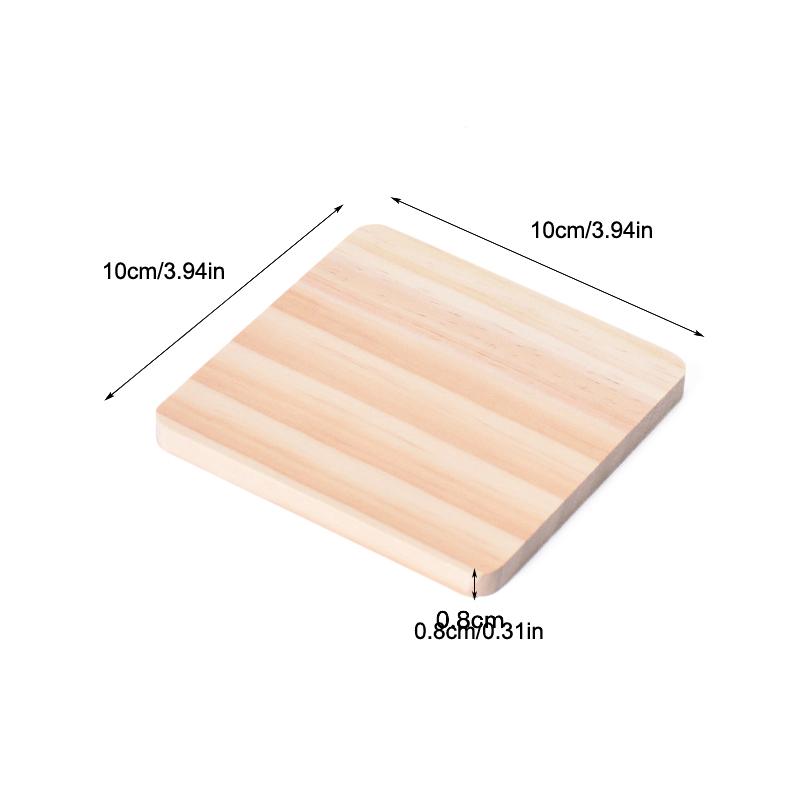 1/3/5Pcs Unfinished Natural Wood Coasters Non Slip Heat Resistant For Home Kitchen Coffee Bar Diy Projects