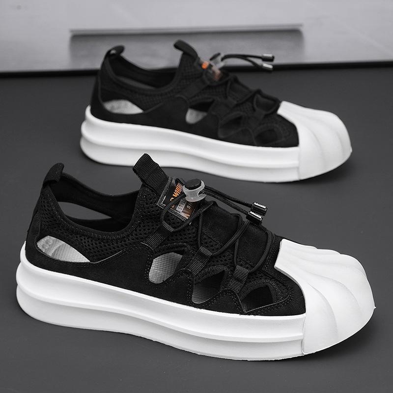 Hollow Board Shoes Men's Breathable Trendy Shoes Student Summer Shell Head Men's Shoes Sports and Leisure Shoes Men's 2024 New