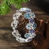 Enamel-colored Daisy Patchwork Elastic Bracelet for Ladies - Simple Country-style Five-petal Flower Bracelet