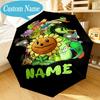 Custom Name Umbrella Zombies Battle Umbrella 8-Frame for Travel, Camping, Casual Lightweight Portable, Essential for Family Gifts