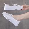 Cowhide little white shoes board shoes women's new spring and summer versatile leather casual flat one-pedal shallow single shoes